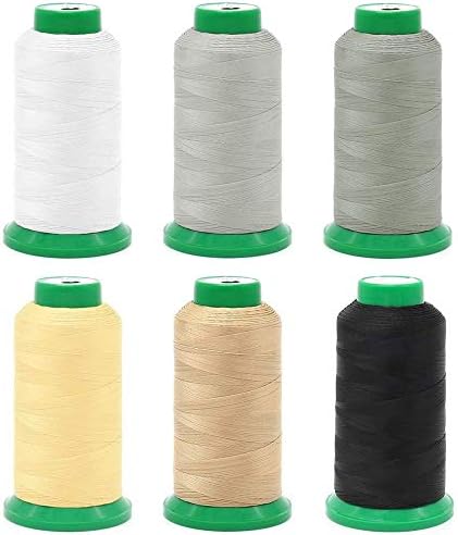 Domagiker Embroidery Sewing Thread Kit - 6 Pack All Purpose Polyester Overlock Cone Threads for DIY Hand& Machine Sewing (6 Mixed Colors)