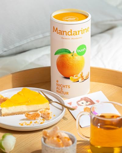 BUAH® Gefriergetrocknete Mandarine | Schonend getrocknete Mandarine ohne Zuckerzusatz | 100% Gefriergetrocknete Früchte ideal als Snacks oder Toppings (70g)