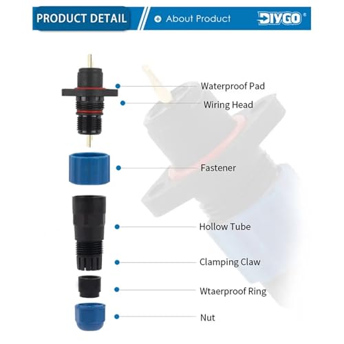 Conector SP16 de 7 pines para cable de iluminacion exterior y nautica 4