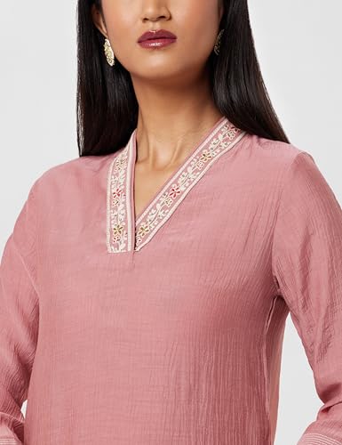 Image of BIBA Women's Polyester Straight Fit Solid Kurta