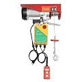 DYNAMI 2 in 1 Lift Electric Hoist,Steel Electric Winch w/Wireless Remote Control,Zinc-Plated Steel Wire Hoist for Garage, Warehouses, Factories Lifting with Emergency Stop Switch (Load 1320 lbs)