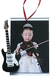Music Treasures Co. Picture Frame Ornament with Black Electric Guitar