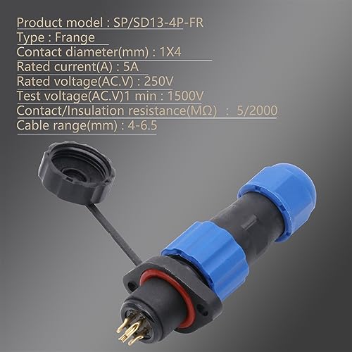 Conector de aviación SP13 de 4 pines y conector tipo reborde SD13-4P 8