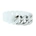 Produktbild Hanse-Klunker Armband Damen ORIGINAL Silikon Weiß, Edelstahl Silber Armreif Armkette Frauen Mädchen Größe 19-20 cm inkl. Schmuck-Geschenk-Box