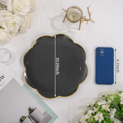 Save on 60 Pcs Black & Gold Plastic Plates with Code QUKMB5MI - Image 2