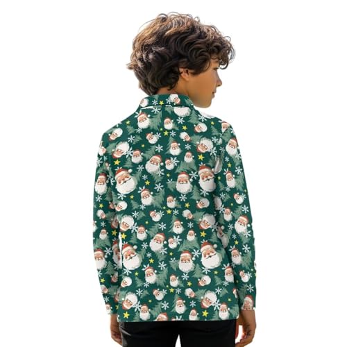 Boys Christmas Golf Shirts 3-16Y Kids Long Sleeve Button Collared Tennis Tops Fall Holiday Party Activewear2