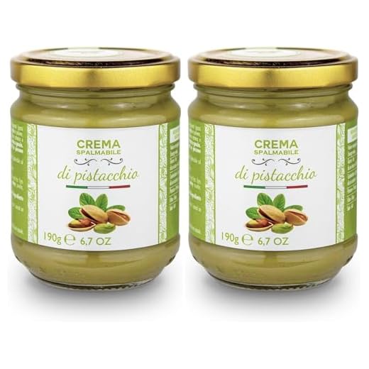 2 tarros - Crema de pistacho, el 40% de los pistachos de Sicilia, ideal para el desayuno, pero sobre todo para cosas dulces - 2x190g