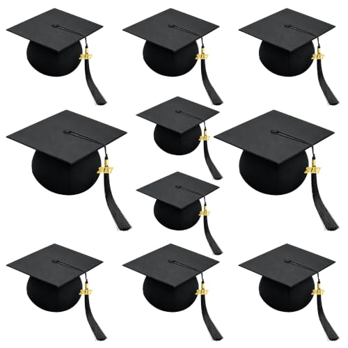 Herrenbek 10PCS Unisex Matte Graduation Cap 2027 Tassel for High School