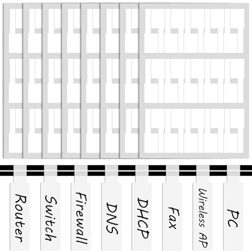 Cable Labels White, 240Pcs Cable Markers, Waterproof Tear Resistant Cable Labels Tags Cable Stickers Cord Wire Labels Cable Labels Write On Cable Identification Tags