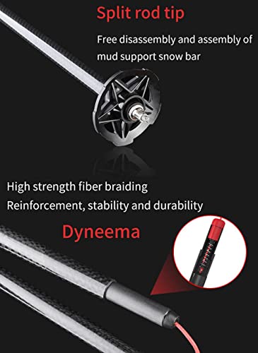 AONIJIE Trekking Poles -2 Ultralight Collapsible Carbon Fiber Hiking Poles with Anti-Shock and Quick Lock System, Folding Walking Sticks for Hiking, Camping(B#Carbon Fiber Black-110cm) - Thumbnail 7
