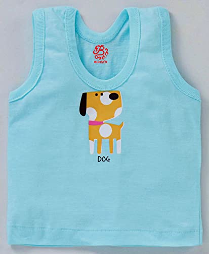 Image of BENAVJI Light Color Printed Soft Cotton Regular Fit Sleevless Baniyan Unisex Boys' & Girls Kids Vest Pack of 6