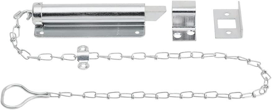 National Hardware N150-771 V820 Chain Bolt 6 in Zinc Plated Door Security Lock Latch for in-Swinging Doors Cold Rolled Steel Construction Right or Left Hand Application