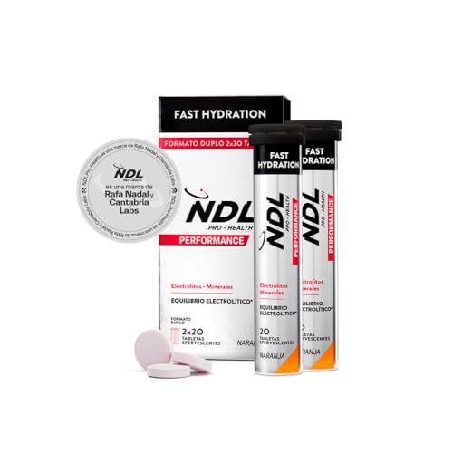 Tabletas de Hidratación Rápida NDL Pro-Health, Naranja, 40 tabletas