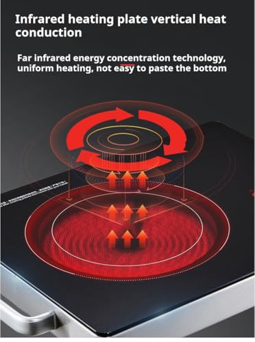 Portable Infrared Burner Electric Stove with Adjustable Heating Power Glass Plate Electric Cooktop for Cooking