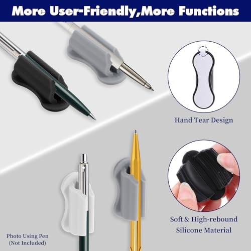 KFHENSOMR 6 Pcs Pen Holder for Wall, Adhesive Sticky Silicone Pencil Holder for Upgraded Desk Office Supplies Clipboard Stylus Organizer (3 Colors)