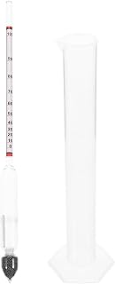 SOLUSTRE Hydrometer & Testing Jar Kit: 1 Set Triple Scale Hydrometer with Glass Cylinder for Brew Beer Wine, Home Brewing ...