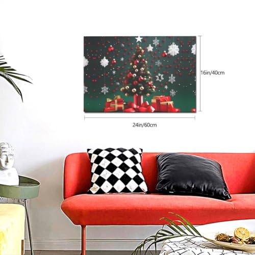 Toile murale moderne sapin de Noël prête à suspendre sans effort