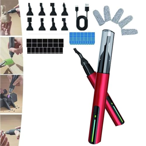 Kznifmk Bolígrafo Lijador Alternativo Eléctrico, Lijadora, Bolígrafo Lijador de Carga Rápida USB para Lijado y Pulido Pequeños