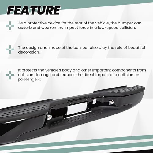 image for HECASA Rear Step Bumper Compatible with 1999-2007 Chevy Chevrolet Silv