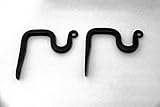 Wrought Iron Thick Forged Single Curtain Brackets (2 Pack) - Hand Made by Amish