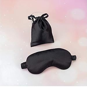 Top Beauty Eyepatch, Pure Silk Double-Side Shading Eyeshade Sleeping Eye Mask Cover Eyepatch Blindfolds Eyeshade Health Sleep Shield Light Light (Black)