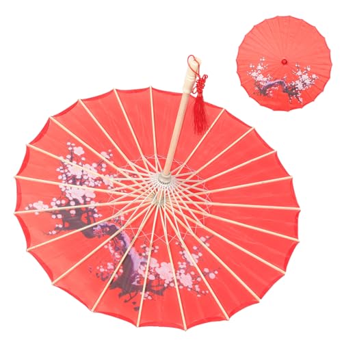 TINEASUR Classical Umbrella Props Small Vintage Design for Photography Dance and Stage Performance Chinese Style Oil Paper Parasol Unique Patterns Dark Fragrance