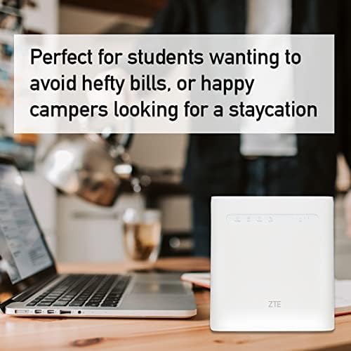 ZTE MF286R, LTE CAT6/4G Unlocked Wireless Router, Perfect Staycation Product and Low-Cost Uni WiFi, Connects 64 Devices, 2x Antennas, UK Plug + 2 Year Warranty & FREE SMARTY SIM Card- White