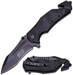 MTECH USA Spring Assist Folding Knife, Black Blade, Black Handle, 5-Inch Closed