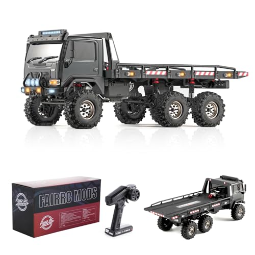 Image of FairRC 1 /18 RC Crawler CR18P Arktos 6x6 RC Crawler, High Performance RC Rock Crawler with Flatbed & Portal Axles, Hobby Grade RC Truck Crawler, Remote Control RC Car for Adult RTR (Black)