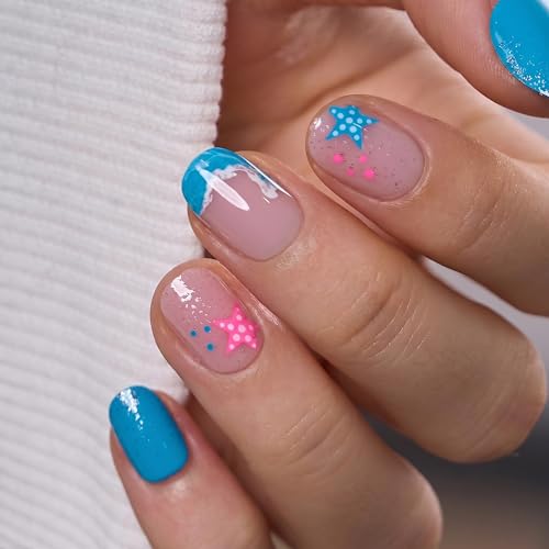 Image of CurvLife Short Oval Press On Nails, Pink, Tidal Blush, Soft Gel