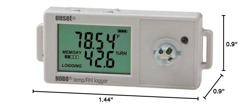 Data Logger, External RH Sensor, 0.9 in. H
