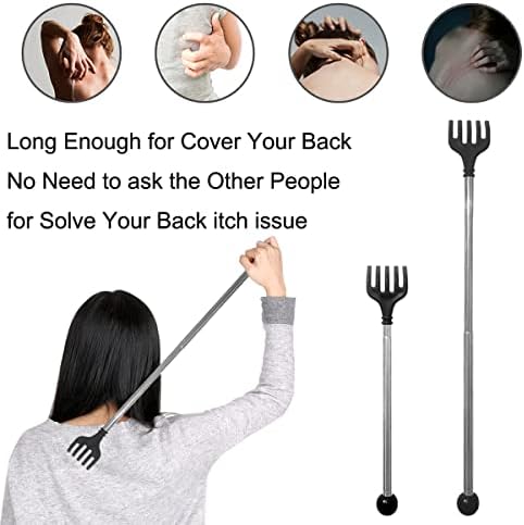 Snowyee Back Scratcher, Back Scratcher for Men Extendable Made for Plastic (Black / 4 Pieces)