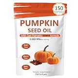 Pumpkin Seed Oil Capsules, 2 in 1 Pumpkin Seed Oil with Saw Palmetto for Hair Growth, 3000mg Per Serving, Cold Pressed, Supports Hair, Heart, Skin Supplement | Non-GMO | 150 Softgels | Only 1 Bag