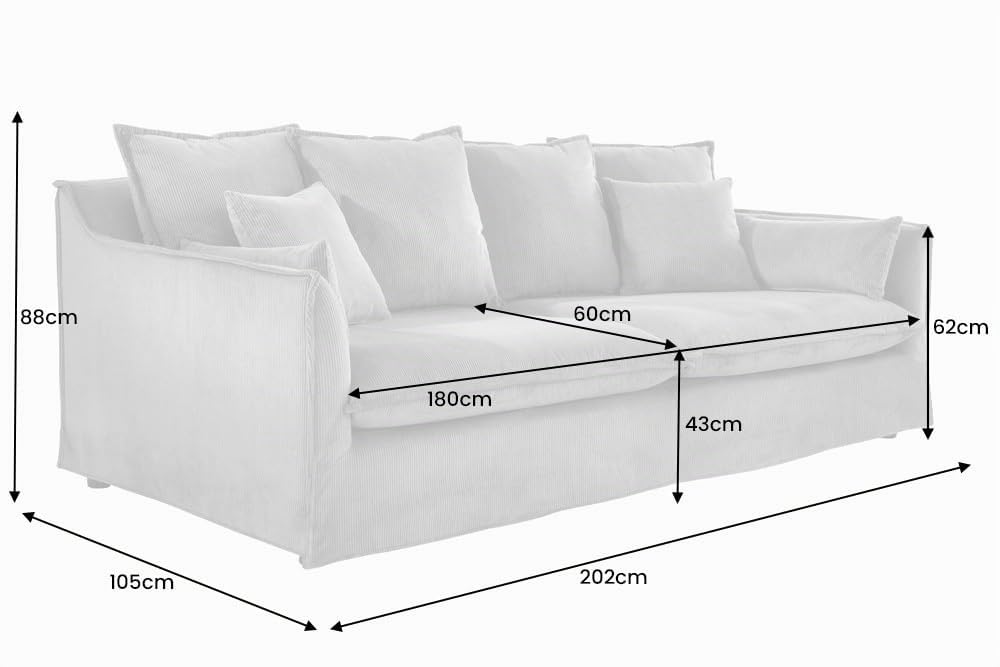 3-Sitzer Sofa HEAVEN - 200cm - dunkelgrün - Samt - Federkern Hussensofa
