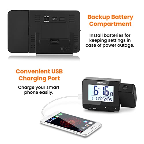 Smartro SC31 Projection Alarm Clock For Bedrooms, Digital Clock thumb #5