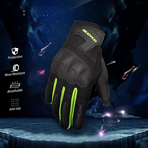Scoyco Summer Motorcycle Gloves Full Finger Cycling Work Gloves Knuckle Guard Touch Screen Motocross Racing Gloves For Men Bmx Atv Mtb Riding #TOP2