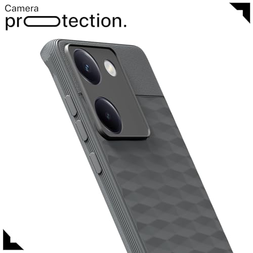 Image of Outlouders Bumper Case for Vivo Y300 Plus 5G | Full Camera Protection | TPU Soft Flexible Shockproof Back Cover (Grey)