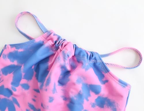Image of TENVDA Girls Swimsuit 2-Piece Halter Tankini Set Beach Sport Bathing Suit UPF 50+ Swimwear