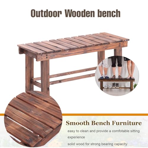 Banc d'extérieur en bois massif pour un aménagement extérieur durable