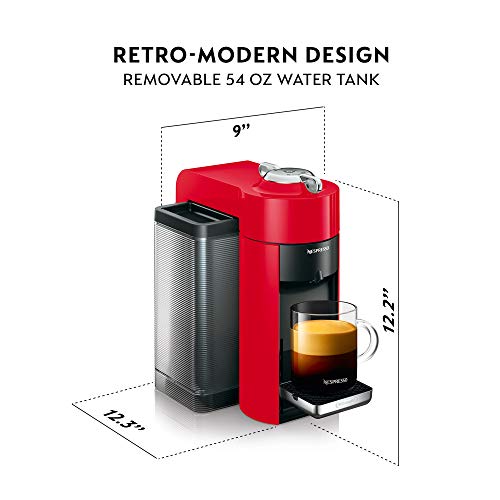 Nespresso Vertuo Coffee and Espresso Machine by De'Longhi, Shiny Red