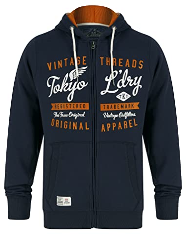 Tokyo Laundry Sweat à capuche zippé Invidia pour homme, Sky Captain Navy, L Cover