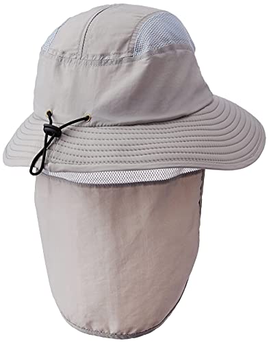 Fishing Hat Bucket Hat With Neck Flap And Upf 50+ Sun Protection For Men And Women-Light-Grey #TOP1