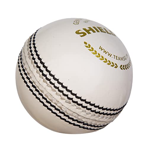 SG Cricket Shield 20 Premium Leather Ball | White | Youth | Leather | Waterproof | Solid Grade 2 Core | Machine Stitched | Ideal for Club & School Matches | Pack of 1 by SG - Image 4