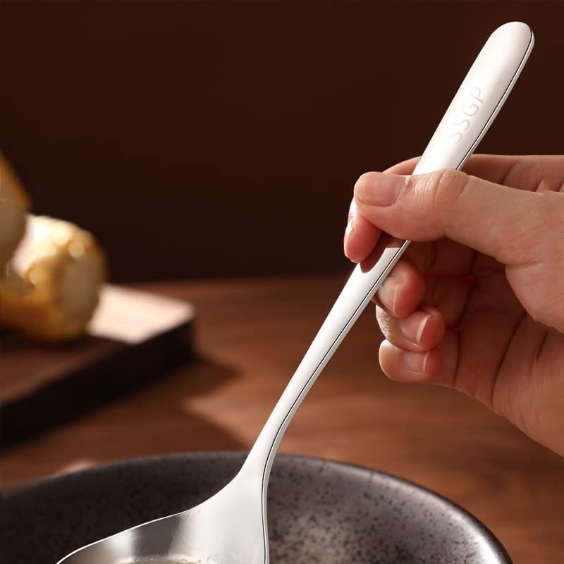 Cuillères, cuillères à soupe, cuillères for la cuisine, cuillères à dessert, cuillère à ramen en acier inoxydable de haute qualité, cuillère créative à long manche en acier inoxydable, grande cuillère