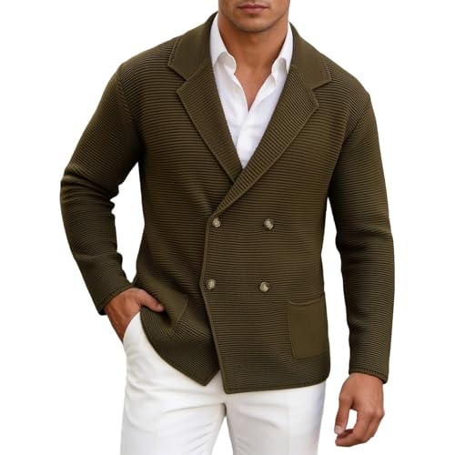 Suéter grande para otoño e invierno chaqueta de punto de lana informal de hombre