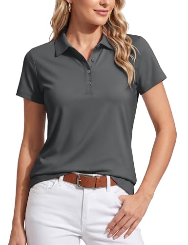 TACVASEN Women's Golf Polo Shirts Short Sleeve UPF 50+ Sun Protection Golf Shirts for Women Quick Dry Collared Polos