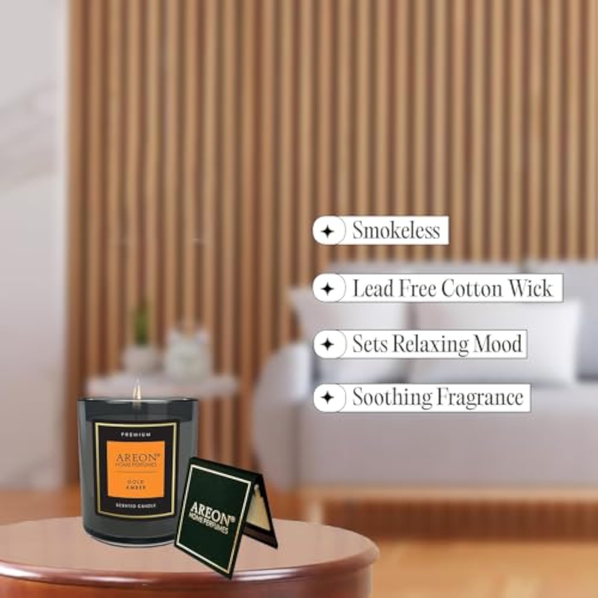 Scented Candle - Gold Amber (125 gm) for Home Décor