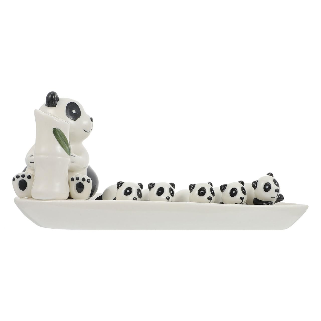 Support à Baguettes en Céramique Panda Blanc, Set de Vaisselle Compact et Facile à Ranger pour Table à Manger, Décoration Créative et Fonctionnelle