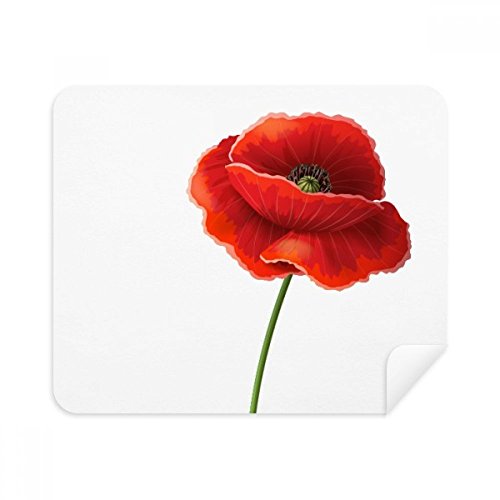 Simplicity Red Flower Art Painting Corn Cleaning Cloth Screen Cleaner 2pcs Suede Fabric