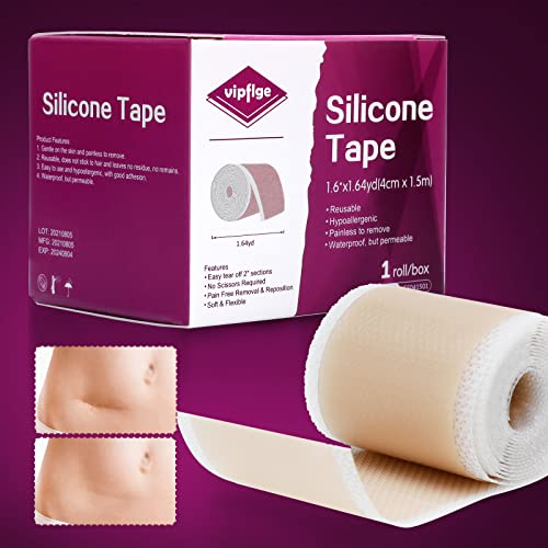 Medical Grade Silicone Scar Tape, Reusable Silicone Tape for Scars -1.6